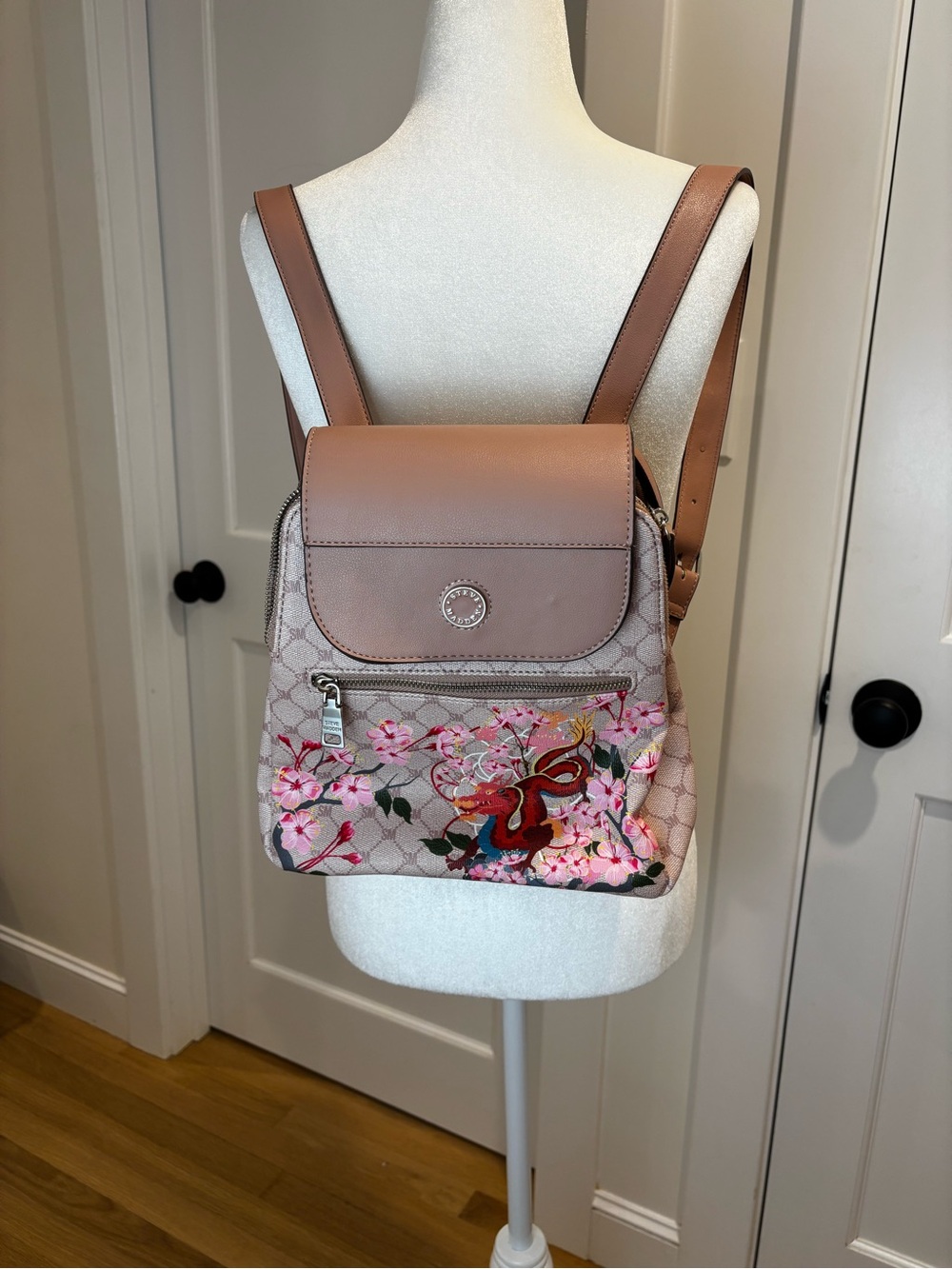 Steve Madden light pink Floral Backpack